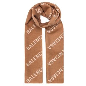BALENCIAGA logo intarsia wool scarf